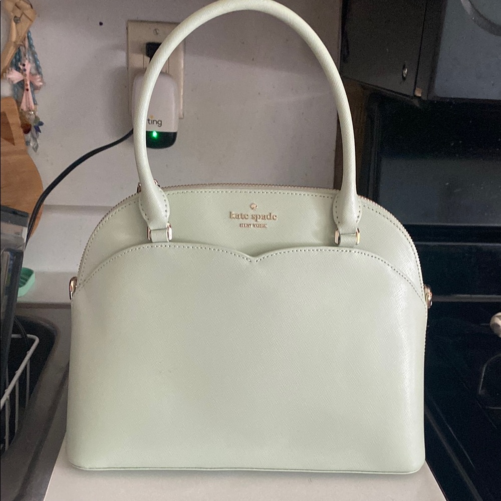 Kate Spade Green Satchel Bag with Structured Design never used